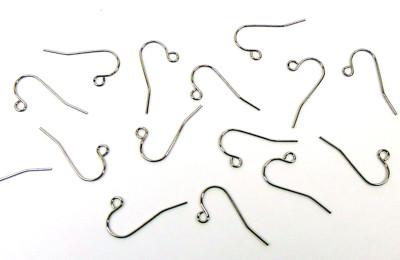 100 STAINLESS Steel Ear Wires earring Hooks  with open loop Earrings ~ EarWires
