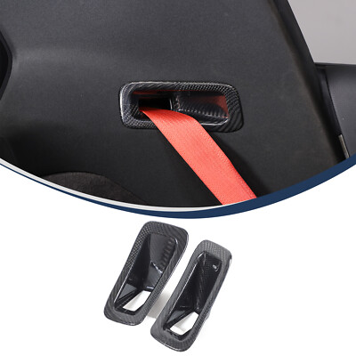2PCS Real Carbon Fiber Seat Belt Trim Panel Cover For Corvette C8 2020-2025