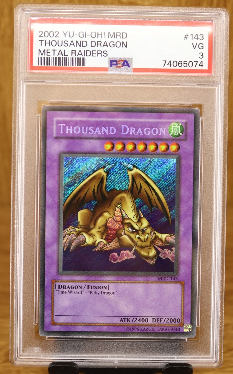 YUGIOH PSA 3 2002 Thousand Dragon MRD-143 Secret Rare OG Unlimited