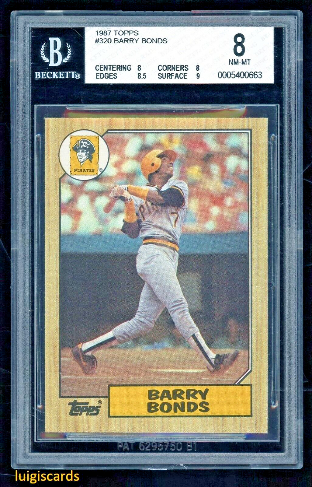 1987 Topps #320 Barry Bonds RC Rookie BGS 8 NM-MT