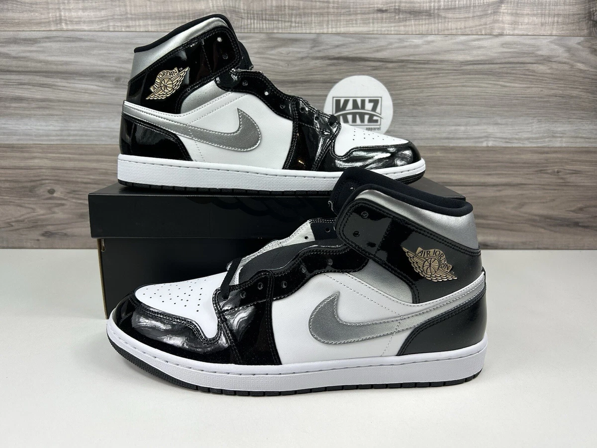 Las mejores ofertas en Jordan 1 SE Mid Black White Metallic Silver
