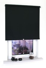 Springrollo Mittelzugrollo Schnapprollo Jalousie Fenster Türen Rollo Schwarz