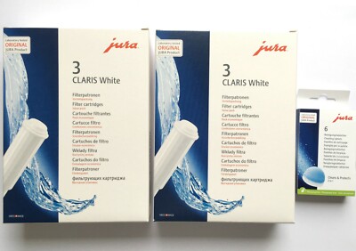 JURA Claris White Filter 68739  2 x 3 er SET + 6 Reinigungstabletten  24225