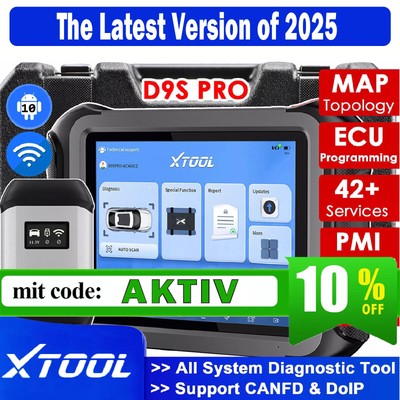 2025 XTOOL D9S PRO Profi OBD2 Diagnosegerät ECU Coding Topologie-Mapping Scanner