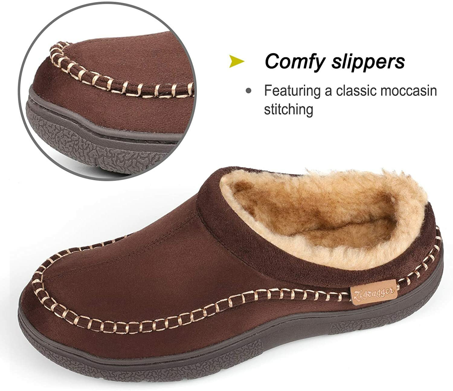 Zigzagger Men's Fuzzy Microsuede 
