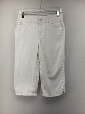 Gloria Vanderbilt Womens Jeans White 6 Skimmer Denim Stretch Crop Capri Peddle