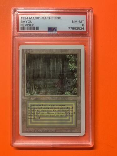 MTG Bayou Revised Edition Regular Rare. Graded PSA 8. Brand New Fresh Slab! - Picture 1 of 2