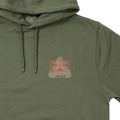PALACE SKATEBOARDS PORTER LOGO HOODIE Olive S Size Tri-Ferg Japan