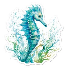 Seahorse Coral, Vinyl Decal Sticker, Indoor Outdoor, 3 Sizes, 11723