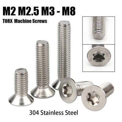 A2 Stainless Steel TORX Countersunk Machine Screws Bolts M2 M2.5 M3 - M8 DIN 965