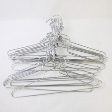 Lot of 18 Silver-Tone Metal Clothes Hangers Varied Sizes