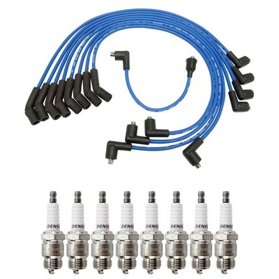 NGK Wire Set and Denso 8 Standard Spark Plugs Kit for Comet E-Series Mustang V8