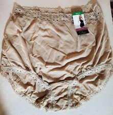 NWT RARE OLGA SECRET HUG SCOOPS LACE BRIEF PANTIES 100 NYLON 873 204FX 6 / M