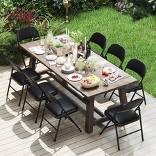 Padded Party Chairs PVC Leather Stackable Chairs Set of 1-Black