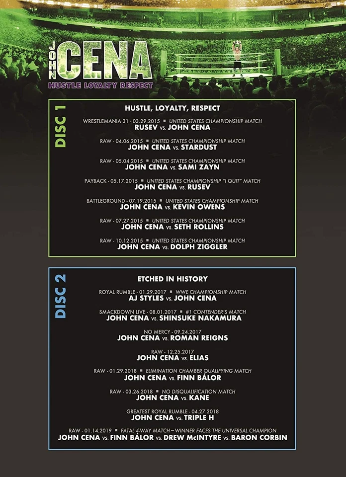 WWE: John Cena - Hustle, Loyalty, Respect (DVD) John Cena Kevin Owens AJ Styles - Photo 4/4