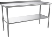 60'' x 24'' Stainless Steel Table with Backsplash