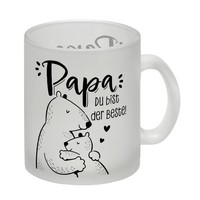Papa BäR Geschenk Geburtstag Glas Tasse Mit Spruch Papa Du Bist Der Beste