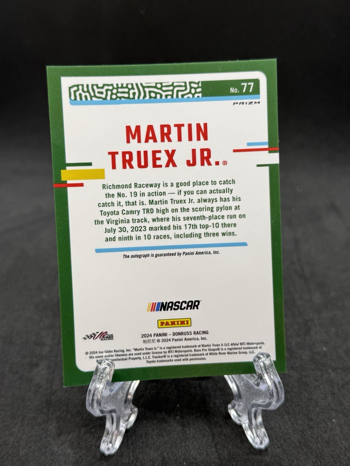 2024 Panini Donruss Racing - Martin Truex JR Optic Silver Auto