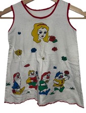 Vintage 80s / 90s SNOW WHITE AND THE SEVEN DWARFS Bootleg Style Girls Top Shirt