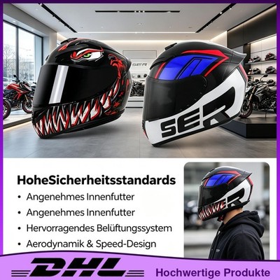 M/L/XL Klapphelm Integralhelm Helm Motorrad Rollerhelm Motorradhelm Mit Visier
