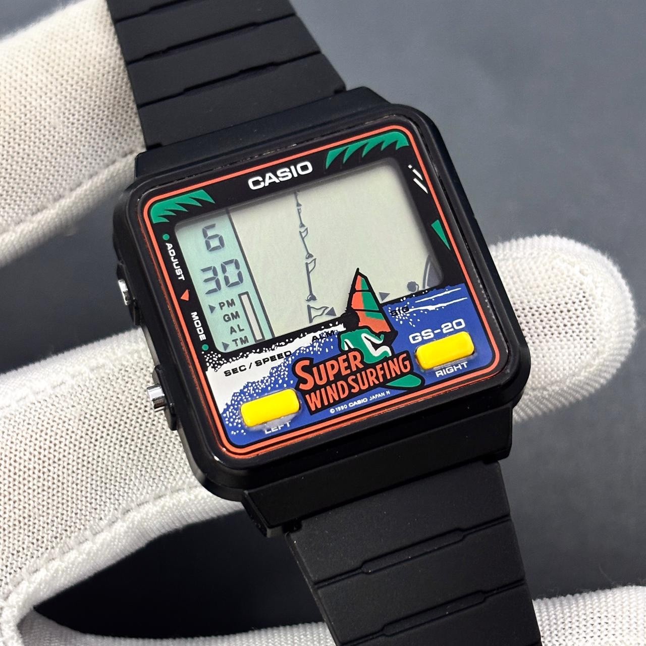 Vintage Casio Digital GS-20 Super Wind Surfing Game Japan Made Men Watch Cal 919 image 2