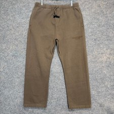 Fear of God Essentials Sweatpants Mens Large Relaxed Fit Brown Fleece FOG
