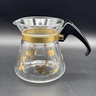 Vintage Pyrex Mini Single Serve Coffee Tea Pot Gold Clover 12 oz.