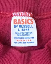 Russell Athletic 80s Vintage Crewneck Sweatshirt. Plum Lucky Size Large USA