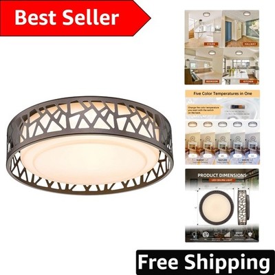 Stylish 20W LED Ceiling Light Fixture, 12 Inch Warm White Dimmable, Retro Design