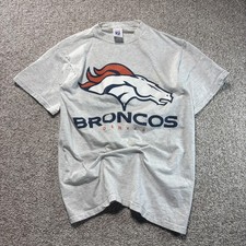 Vintage Denver Broncos Shirt Tee Mens Medium Gray NFL Football Logo 7 90s