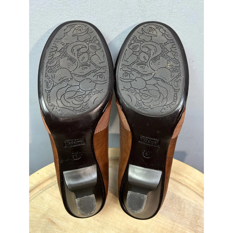 Zapatos de salón Madeline marrón imitación cuero sin cordones con tacón para mujer talla 9,5 M Foto 4 de 4
