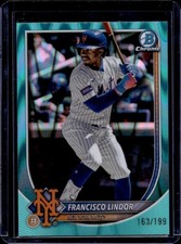 2025 Bowman Chrome Francisco Lindor Aqua RayWave Refractor #/199 Mets