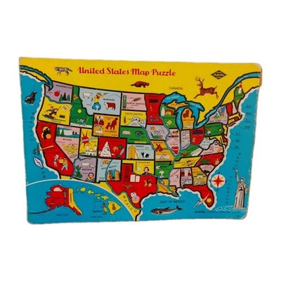 Built Rite Puzzle United States Map Vintage
