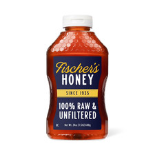 Fischers Honey, 24oz Raw and Unfiltered, Premium, Pure, Squeeze Bottle New