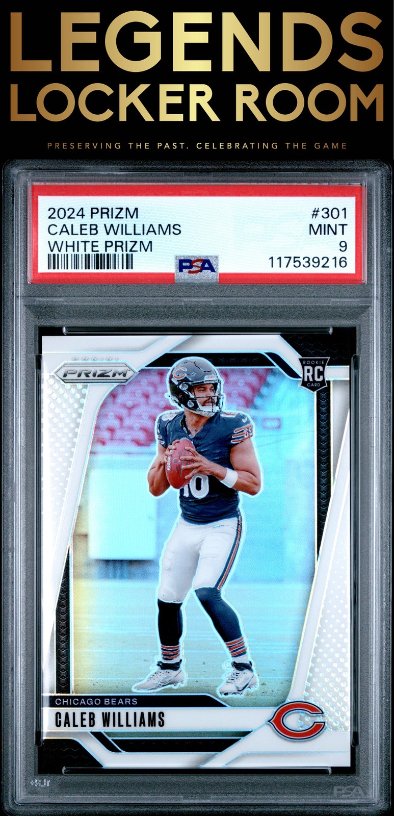 2024 Panini Prizm #301 Caleb Williams White Prizm 01/35 PSA 9
