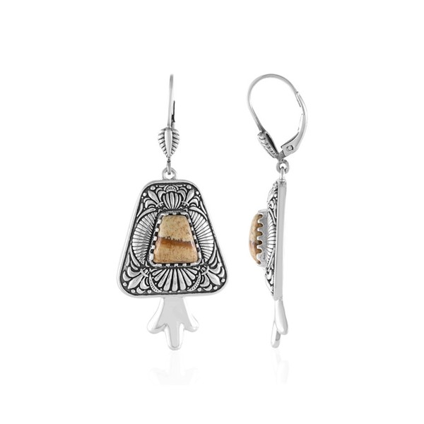 Cavill Landschafts-Jaspis Ohrringe Damen 925 Silber 4,32Ct Cabochon-image