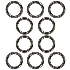 10 Pcs 25 mm Round Carabiner Snap Spring O Ring,Trigger Buckle Black