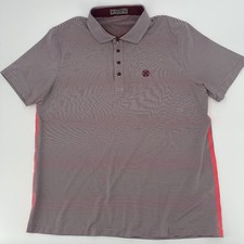 G/Fore Polo Shirt Mens XL Maroon Striped Performance Stretch Golf GFORE