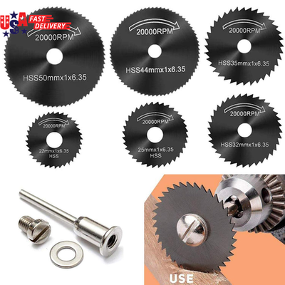 #ad 6 Pcs Rotary Drill Saw Blades Steel Saw Disc Wheel Cutting Blades with 1 8quot; Str $13.40