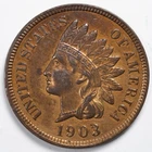 1903 Indian Head Penny Cent Extremely Fine (XF) (Cleaned)
