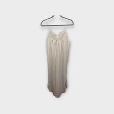 Carole Hochman Vintage Lingerie Nightgown Lace Trim Slip Dress White Small