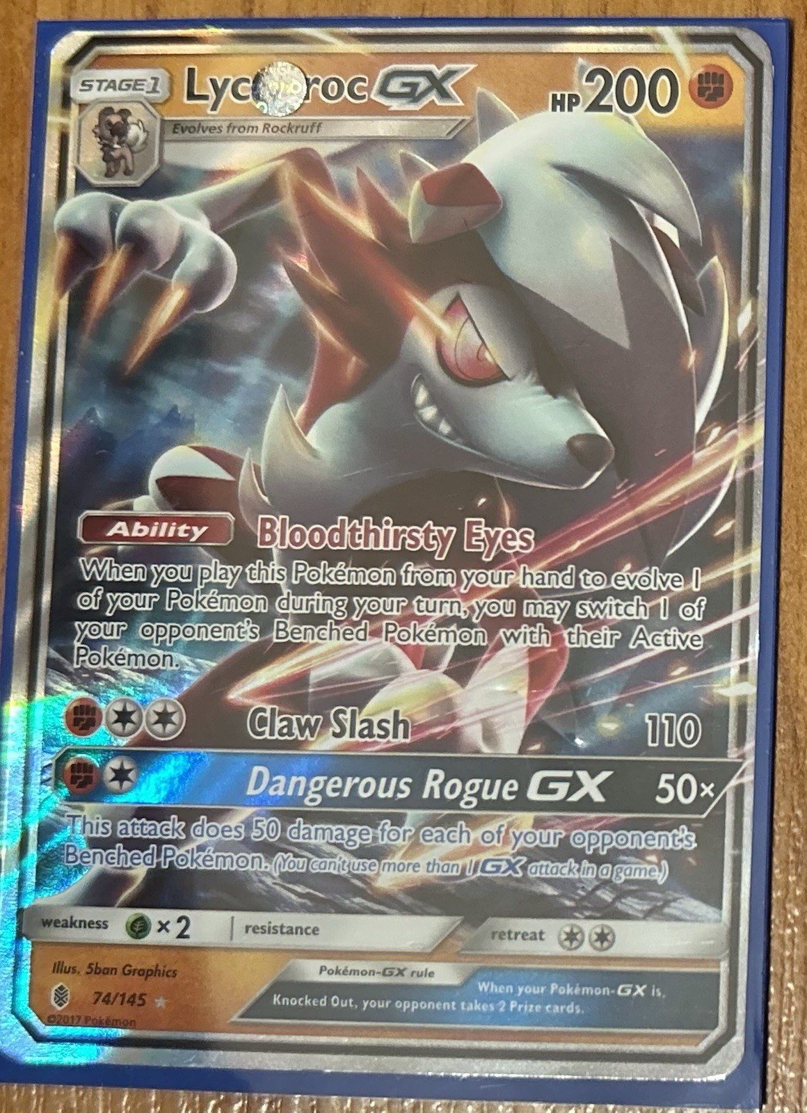 Lycanroc GX 74/145 Sm-Guardians Rising Holo