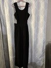 Women's Black Sleeveless Wide-Leg Jumpsuit Scoop Neck Zip Front Polyester 10 — photo 1