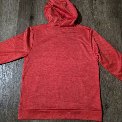 Adidas Boys Pullover Hoodie Athletic Hooded Sweater Red Size 14/16 Large - Picture 4 of 5