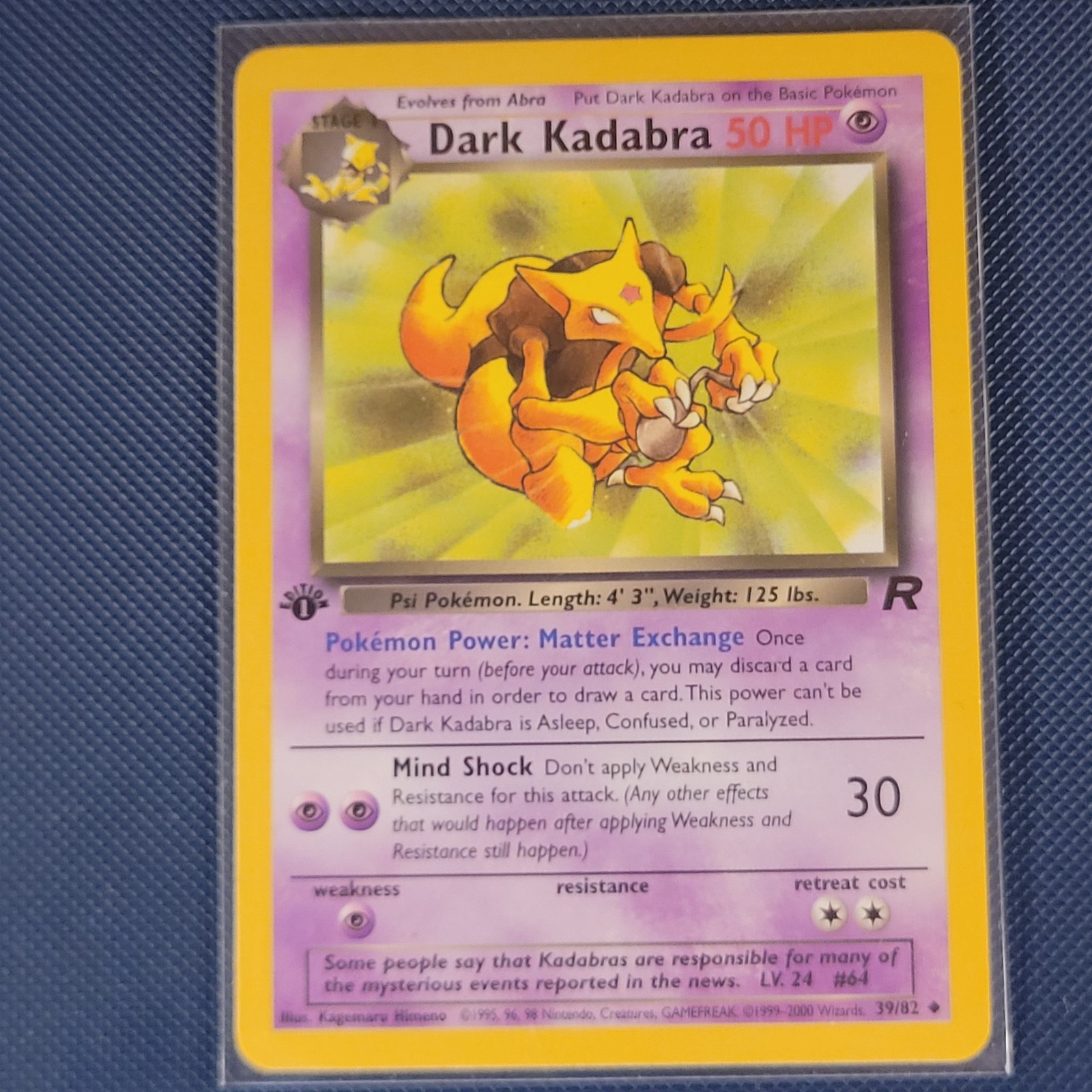 Pokemon Cards - Dark Kadabra 39/82 - Team Rocket 1st Edition WOTC - NM