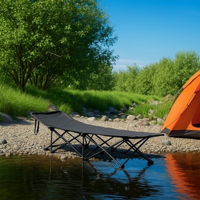 Faltbares Campingbett Bett mit weicher Auflage - Tragbares Schlafbett für Erwachsene für Outdoor