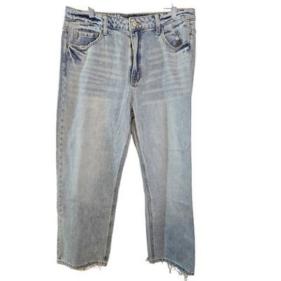 Lovervet by Vervet High Rise Straight Leg Light Wash Distressed  Dad Jeans  31