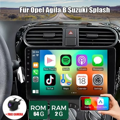 FÜR OPEL AGILA B SUZUKI SPLASH ANDROID AUTO APPLE CARPLAY GPS NAV WIFI AUTORADIO