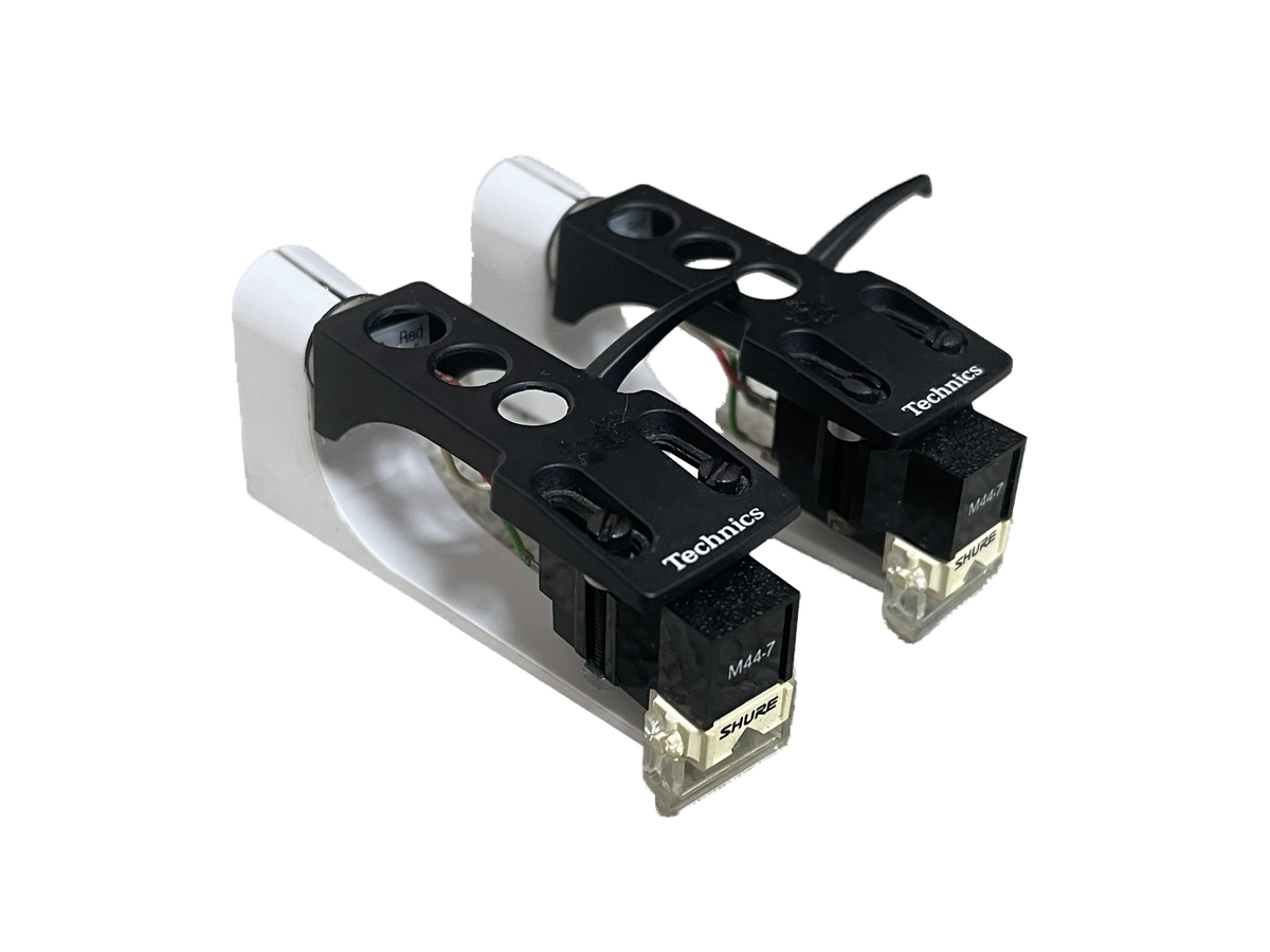SHURE M44-7 Cartridge Pair w/ Genuine Stylus on Technics Headshell