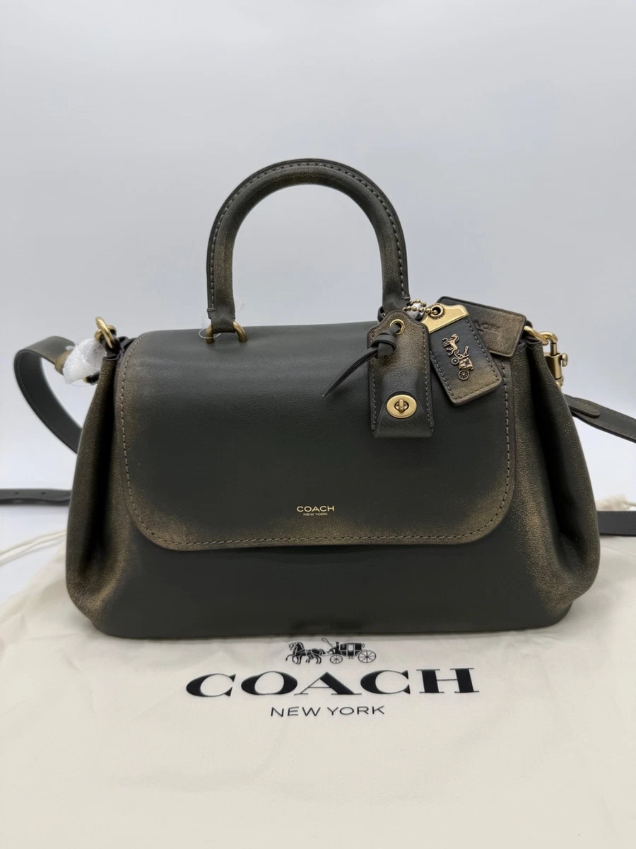 COACH Rogue 25 Black Leather Green Bag Coach Rogue 25 - SIZE : 25 